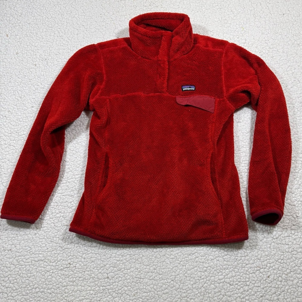 Patagonia Retool Jacket Snap Fleece Pullover Sweater Womens M Red Outdoor